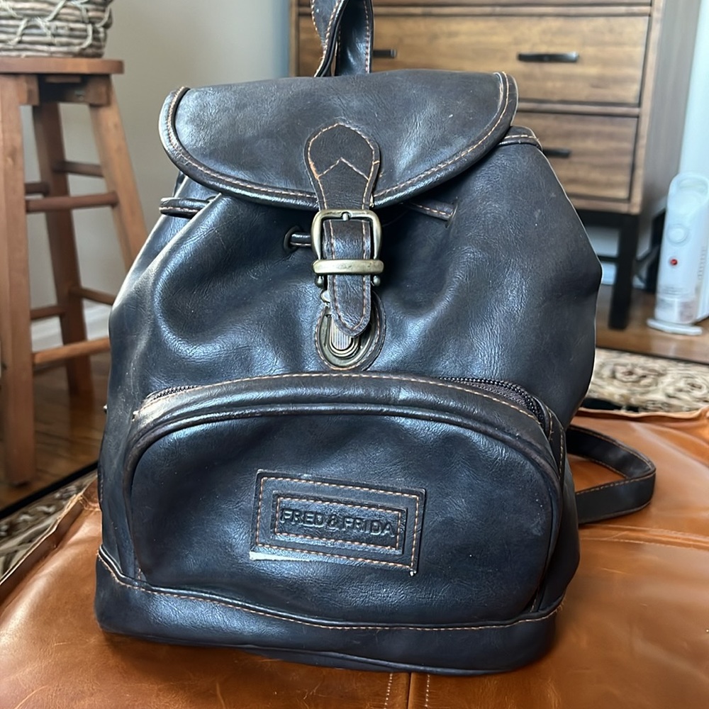 Vintage Fred & Frida Real cow leather small backpack